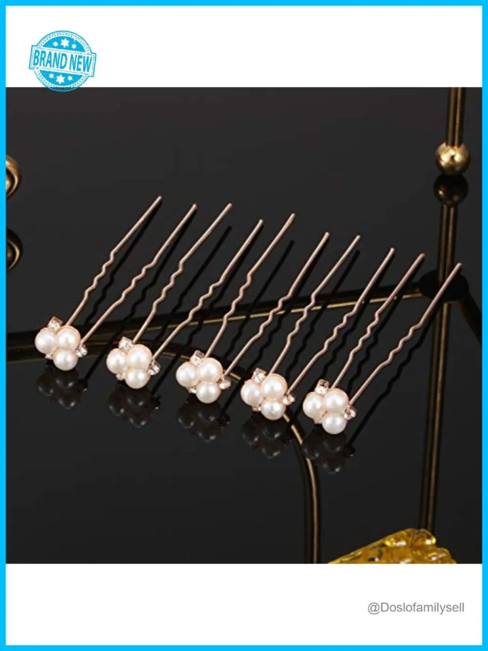 18 Pearl Hair Pins Rhinestone Crystal Bobby Clips for Wedding Bridal
